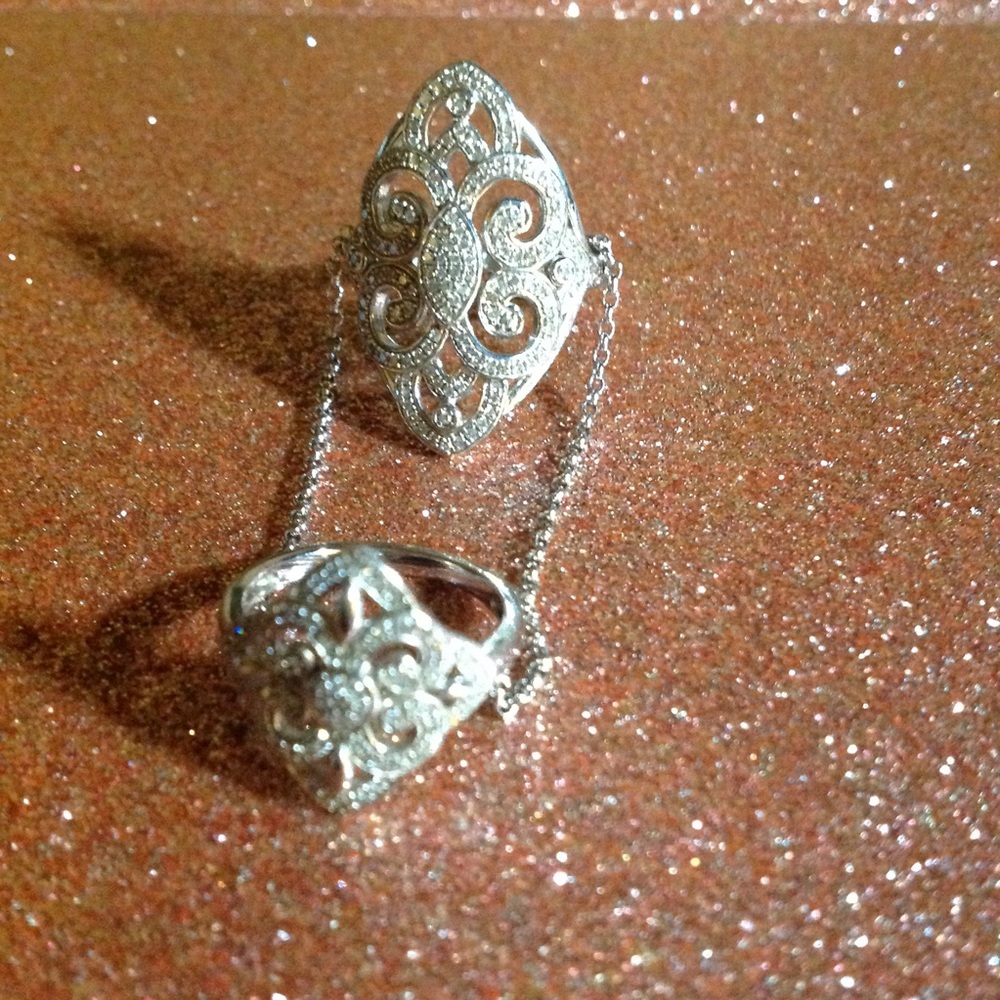 925 SS diamond ring/midi ring